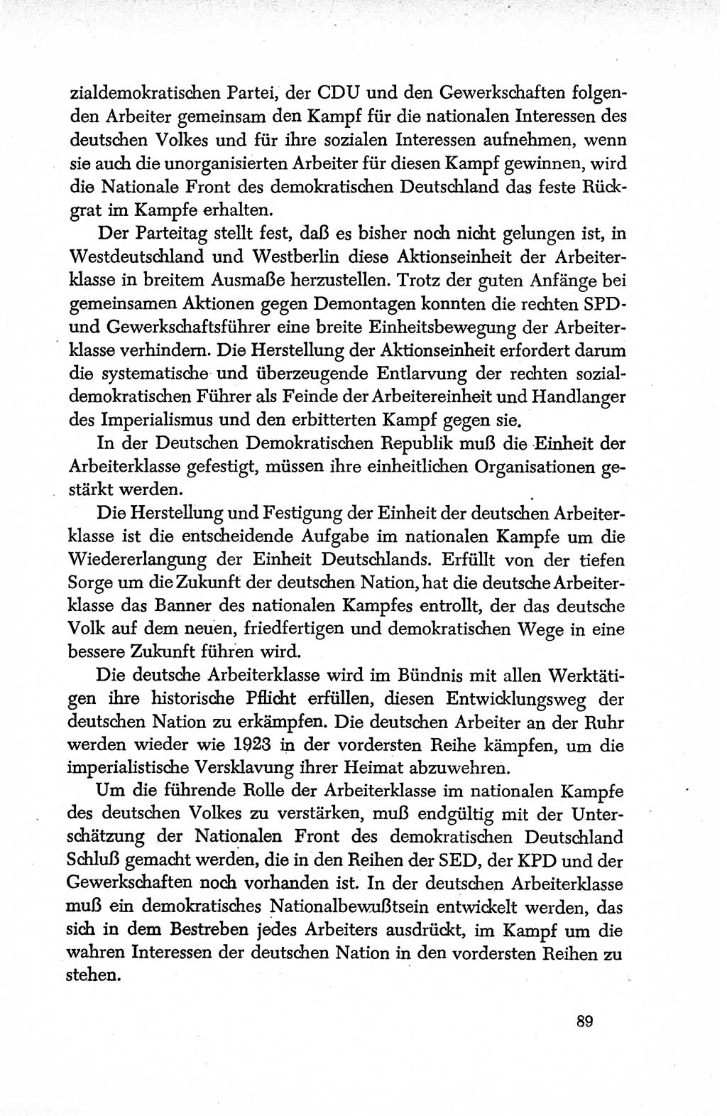 Dokumente der Sozialistischen Einheitspartei Deutschlands (SED) [Deutsche Demokratische Republik (DDR)] 1950-1952, Seite 89 (Dok. SED DDR 1950-1952, S. 89)