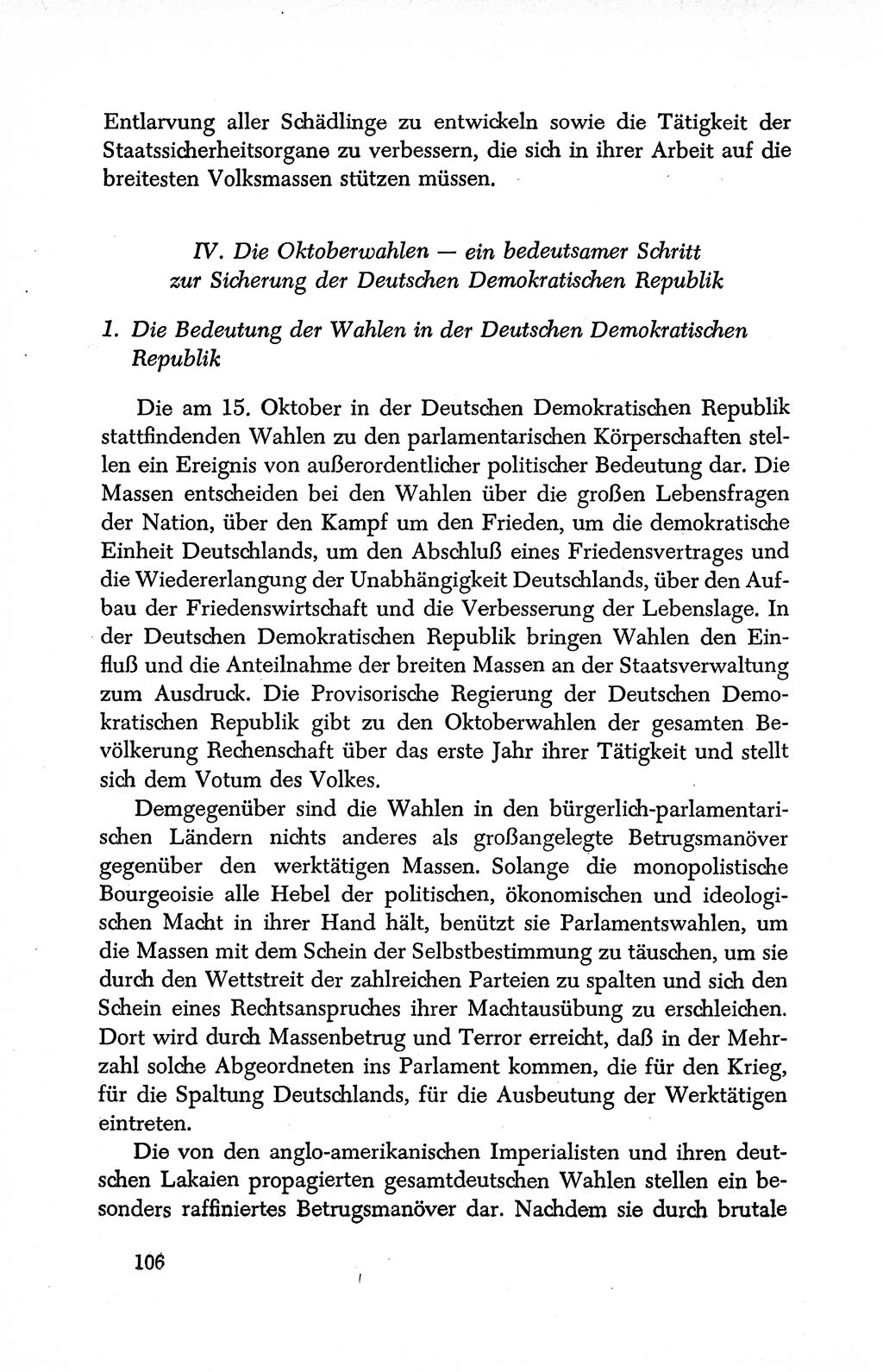 Dokumente der Sozialistischen Einheitspartei Deutschlands (SED) [Deutsche Demokratische Republik (DDR)] 1950-1952, Seite 106 (Dok. SED DDR 1950-1952, S. 106)