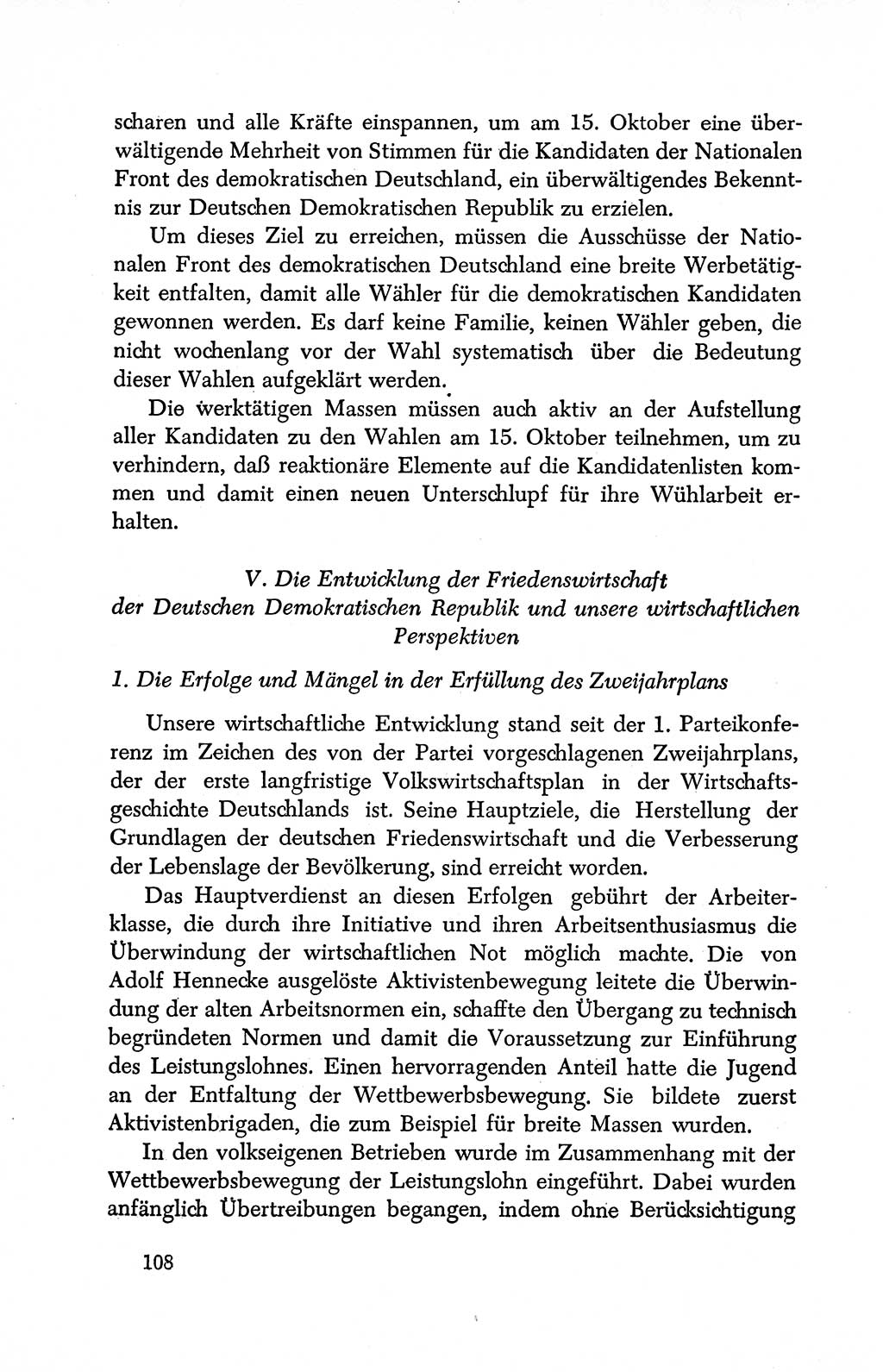 Dokumente der Sozialistischen Einheitspartei Deutschlands (SED) [Deutsche Demokratische Republik (DDR)] 1950-1952, Seite 108 (Dok. SED DDR 1950-1952, S. 108)