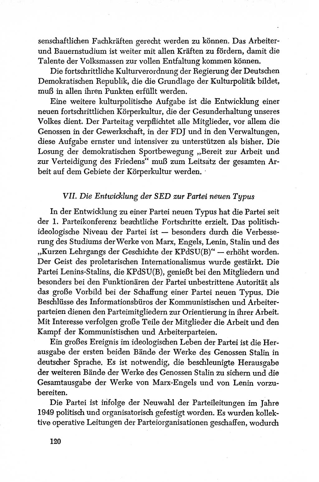 Dokumente der Sozialistischen Einheitspartei Deutschlands (SED) [Deutsche Demokratische Republik (DDR)] 1950-1952, Seite 120 (Dok. SED DDR 1950-1952, S. 120)