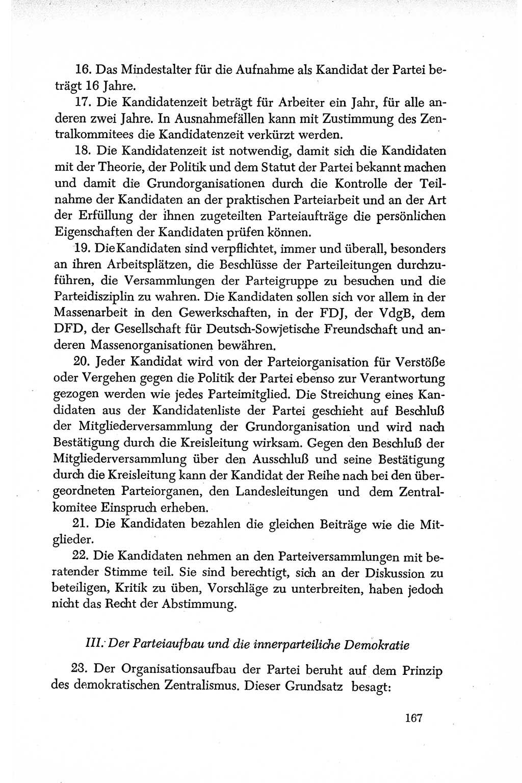 Dokumente der Sozialistischen Einheitspartei Deutschlands (SED) [Deutsche Demokratische Republik (DDR)] 1950-1952, Seite 167 (Dok. SED DDR 1950-1952, S. 167)