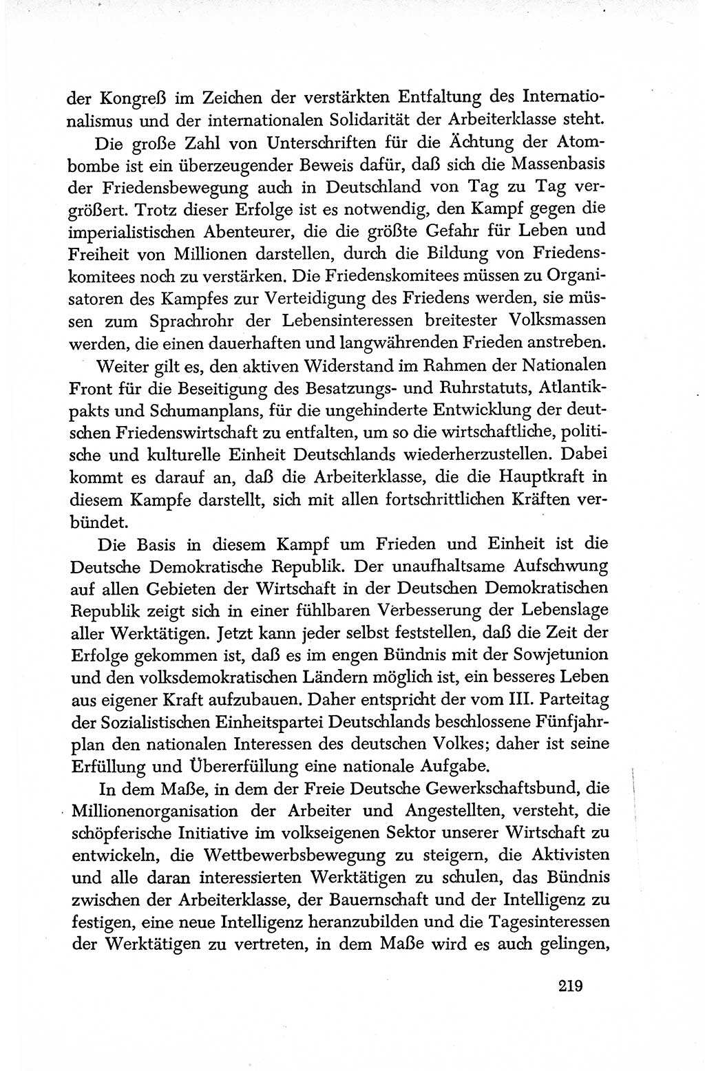 Dokumente der Sozialistischen Einheitspartei Deutschlands (SED) [Deutsche Demokratische Republik (DDR)] 1950-1952, Seite 219 (Dok. SED DDR 1950-1952, S. 219)