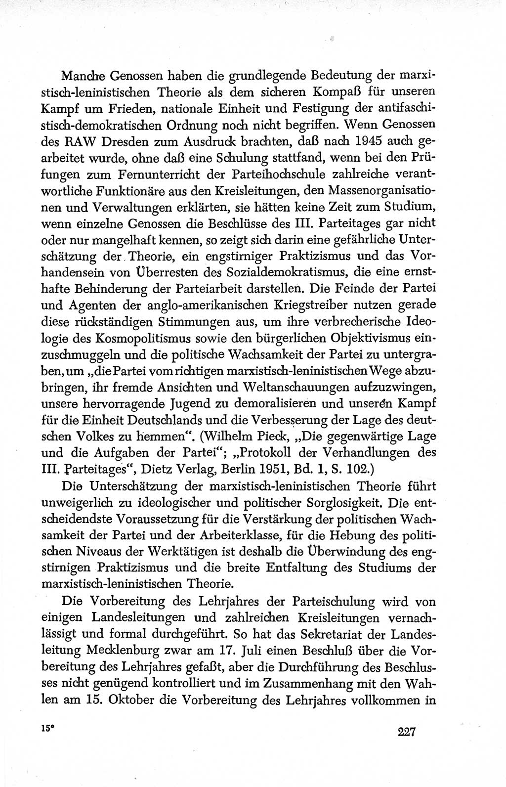 Dokumente der Sozialistischen Einheitspartei Deutschlands (SED) [Deutsche Demokratische Republik (DDR)] 1950-1952, Seite 227 (Dok. SED DDR 1950-1952, S. 227)