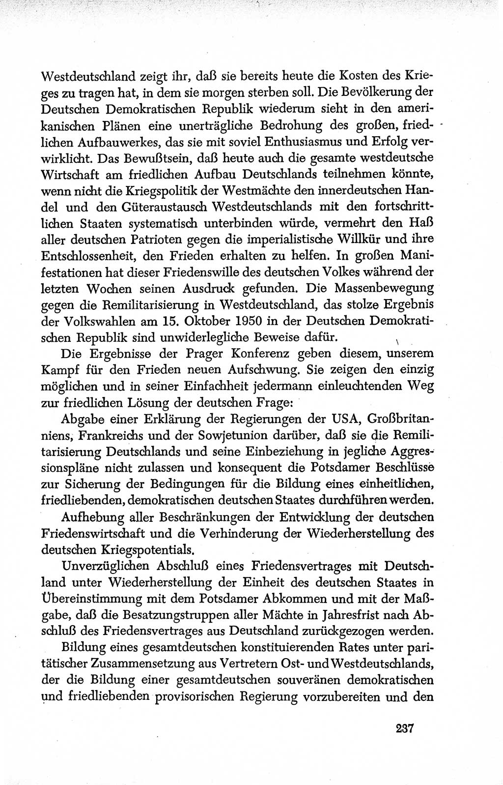 Dokumente der Sozialistischen Einheitspartei Deutschlands (SED) [Deutsche Demokratische Republik (DDR)] 1950-1952, Seite 237 (Dok. SED DDR 1950-1952, S. 237)