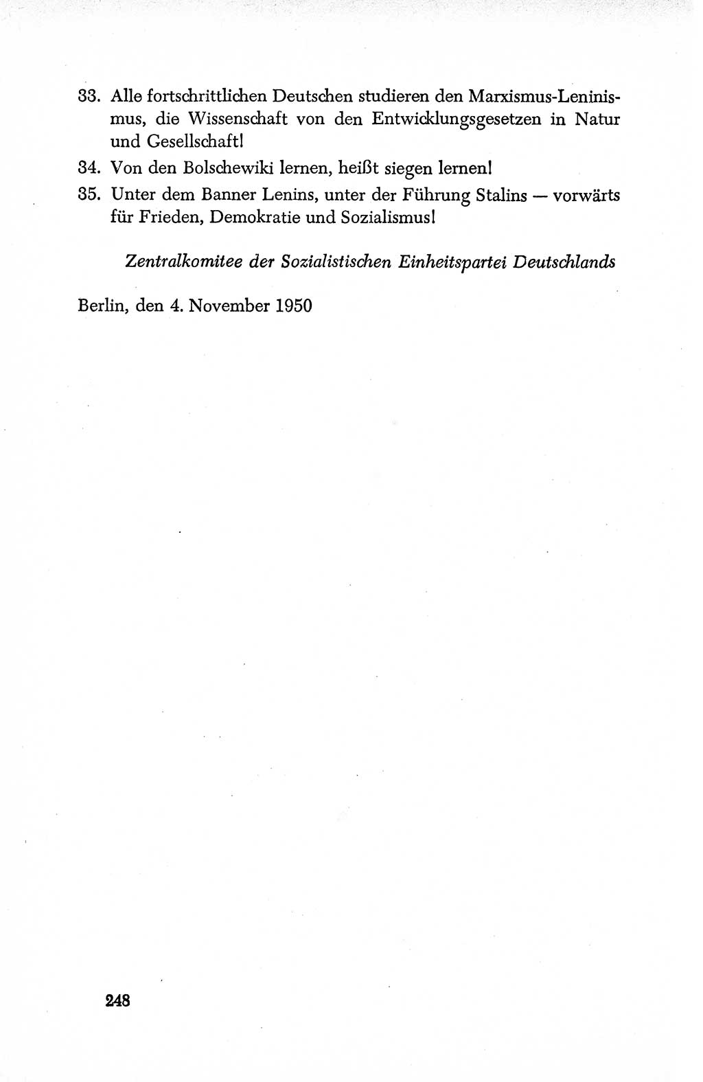 Dokumente der Sozialistischen Einheitspartei Deutschlands (SED) [Deutsche Demokratische Republik (DDR)] 1950-1952, Seite 248 (Dok. SED DDR 1950-1952, S. 248)