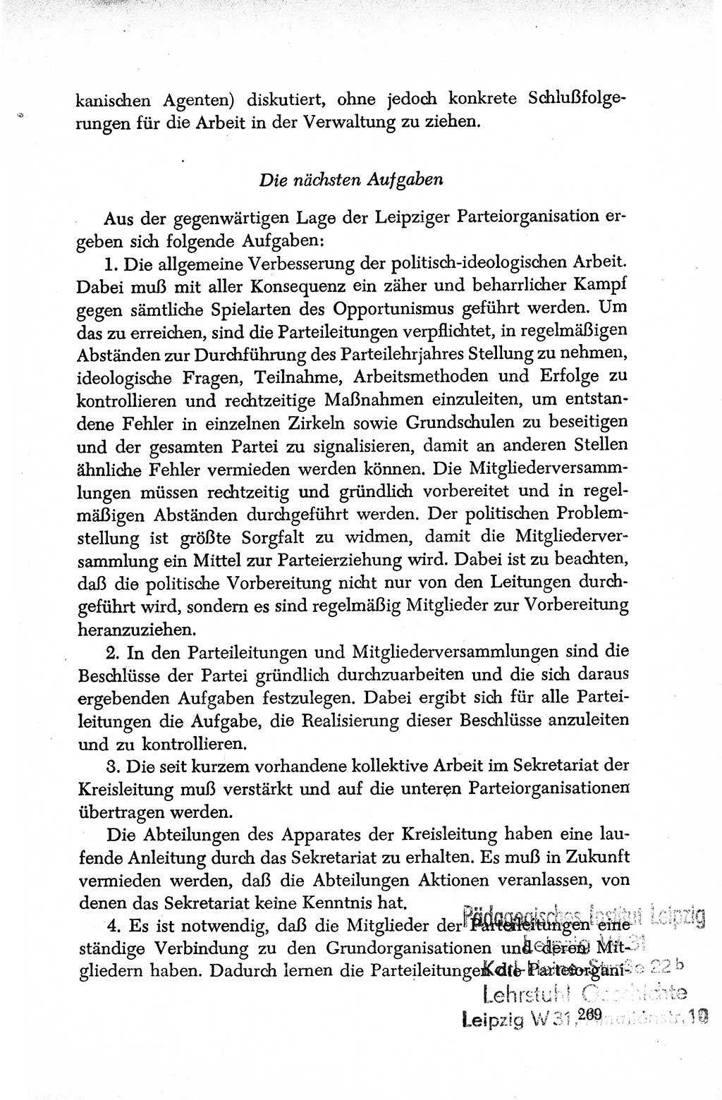 Dokumente der Sozialistischen Einheitspartei Deutschlands (SED) [Deutsche Demokratische Republik (DDR)] 1950-1952, Seite 269 (Dok. SED DDR 1950-1952, S. 269)