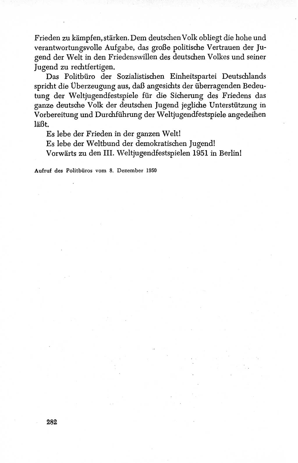 Dokumente der Sozialistischen Einheitspartei Deutschlands (SED) [Deutsche Demokratische Republik (DDR)] 1950-1952, Seite 282 (Dok. SED DDR 1950-1952, S. 282)