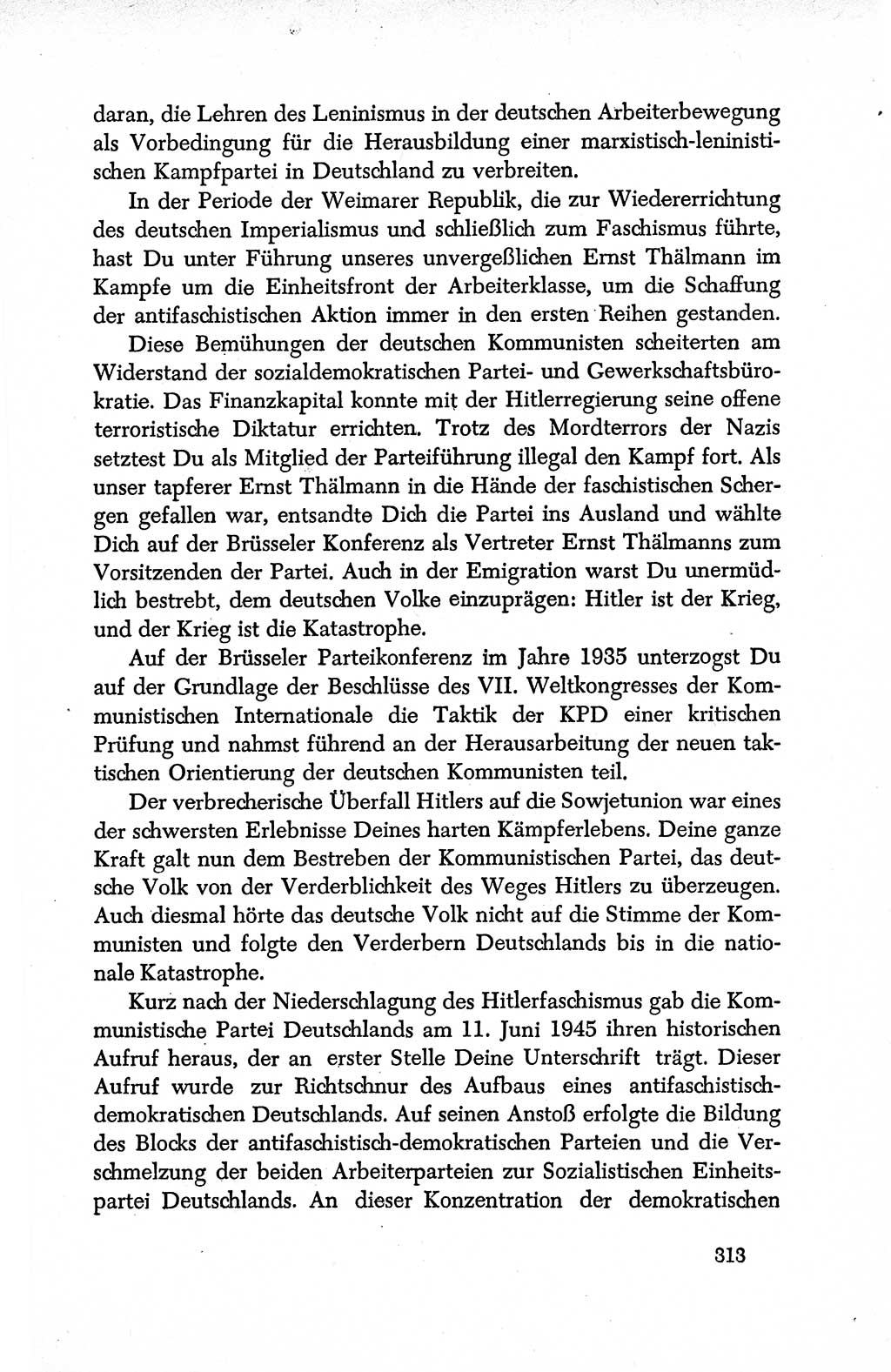 Dokumente der Sozialistischen Einheitspartei Deutschlands (SED) [Deutsche Demokratische Republik (DDR)] 1950-1952, Seite 313 (Dok. SED DDR 1950-1952, S. 313)