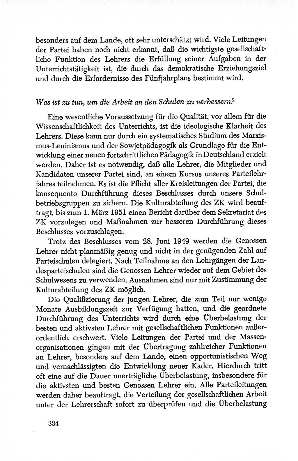 Dokumente der Sozialistischen Einheitspartei Deutschlands (SED) [Deutsche Demokratische Republik (DDR)] 1950-1952, Seite 334 (Dok. SED DDR 1950-1952, S. 334)