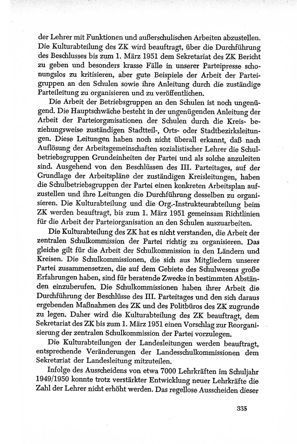 Dokumente der Sozialistischen Einheitspartei Deutschlands (SED) [Deutsche Demokratische Republik (DDR)] 1950-1952, Seite 335 (Dok. SED DDR 1950-1952, S. 335)