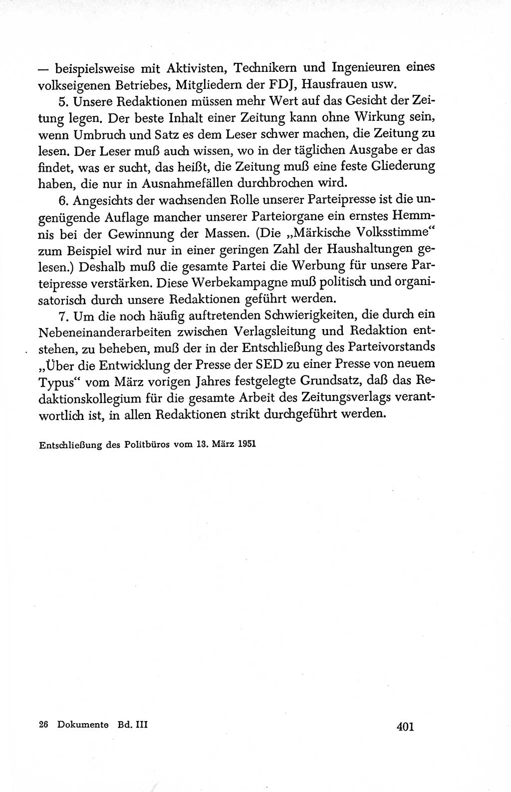 Dokumente der Sozialistischen Einheitspartei Deutschlands (SED) [Deutsche Demokratische Republik (DDR)] 1950-1952, Seite 401 (Dok. SED DDR 1950-1952, S. 401)