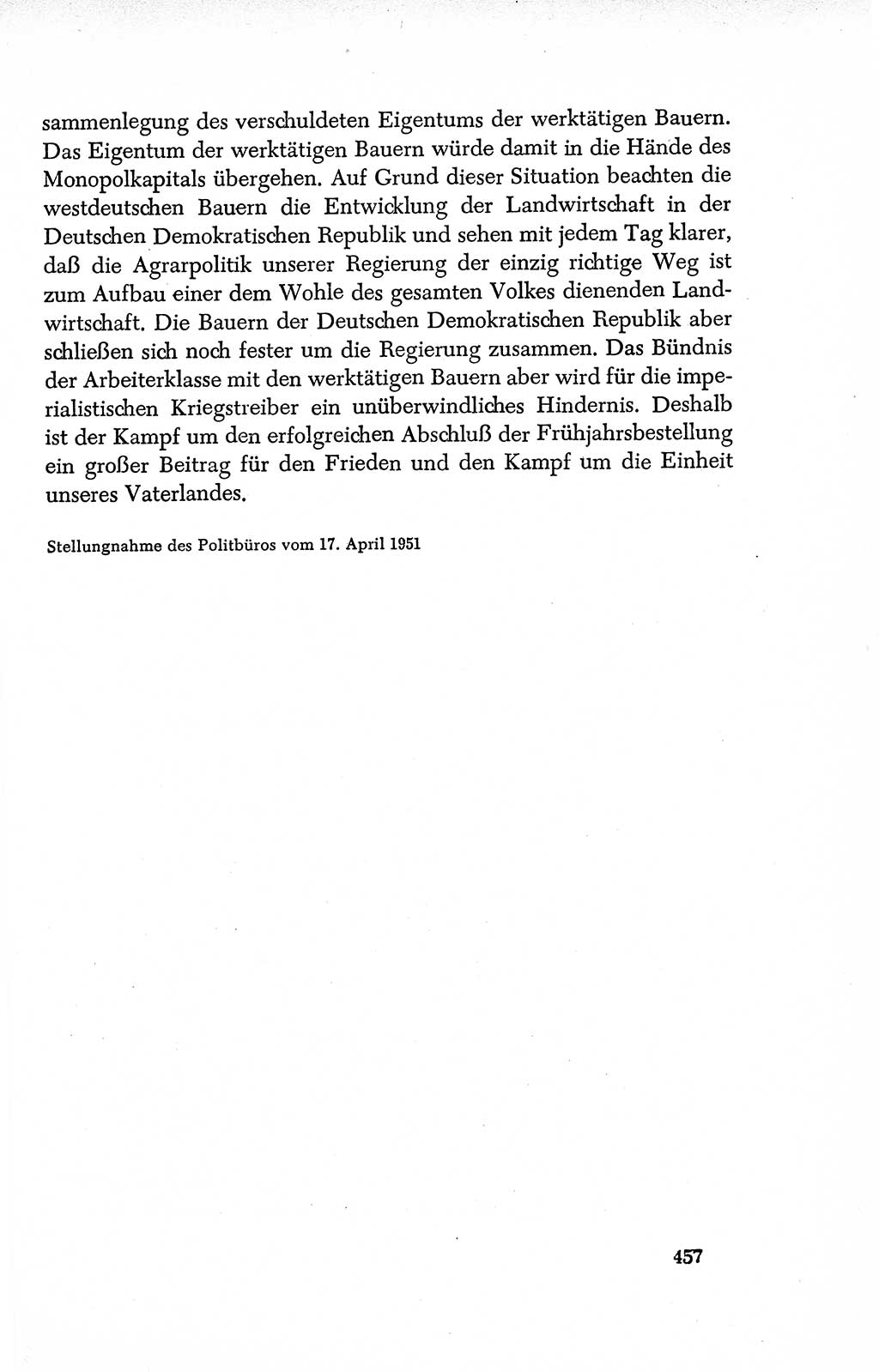 Dokumente der Sozialistischen Einheitspartei Deutschlands (SED) [Deutsche Demokratische Republik (DDR)] 1950-1952, Seite 457 (Dok. SED DDR 1950-1952, S. 457)