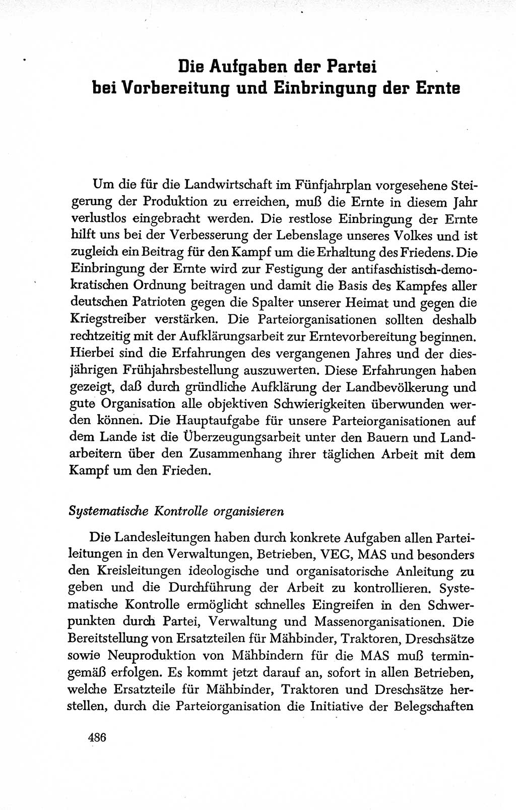 Dokumente der Sozialistischen Einheitspartei Deutschlands (SED) [Deutsche Demokratische Republik (DDR)] 1950-1952, Seite 486 (Dok. SED DDR 1950-1952, S. 486)