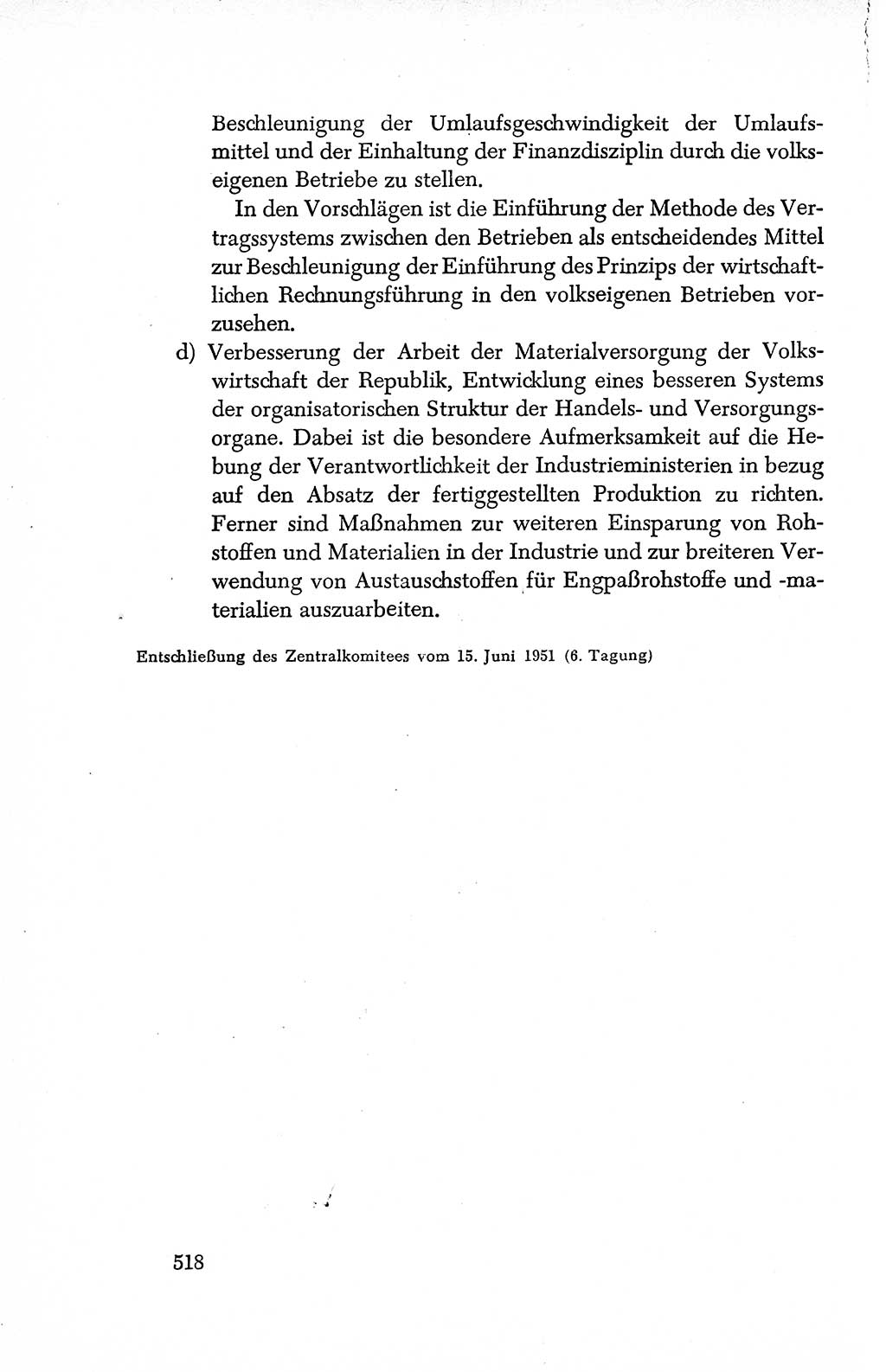 Dokumente der Sozialistischen Einheitspartei Deutschlands (SED) [Deutsche Demokratische Republik (DDR)] 1950-1952, Seite 518 (Dok. SED DDR 1950-1952, S. 518)