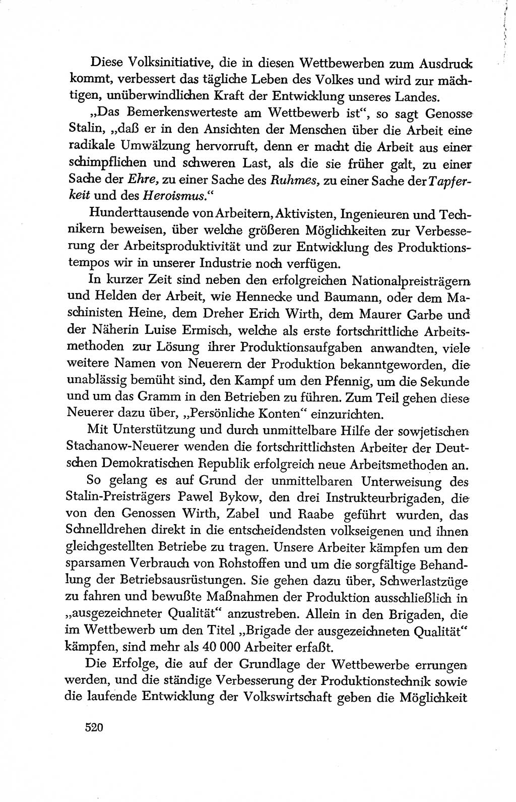 Dokumente der Sozialistischen Einheitspartei Deutschlands (SED) [Deutsche Demokratische Republik (DDR)] 1950-1952, Seite 520 (Dok. SED DDR 1950-1952, S. 520)