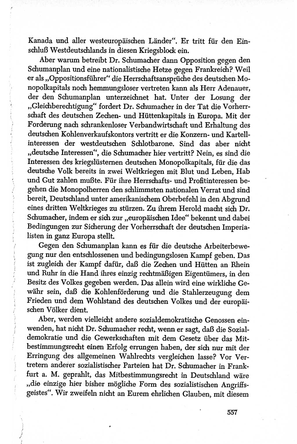 Dokumente der Sozialistischen Einheitspartei Deutschlands (SED) [Deutsche Demokratische Republik (DDR)] 1950-1952, Seite 557 (Dok. SED DDR 1950-1952, S. 557)