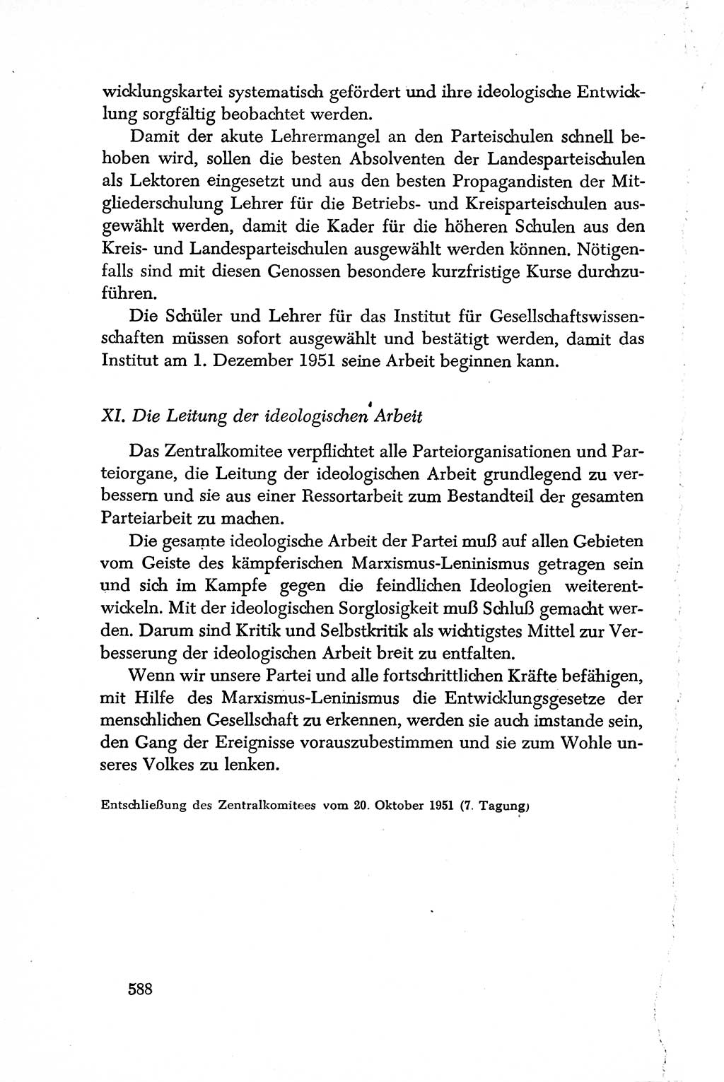 Dokumente der Sozialistischen Einheitspartei Deutschlands (SED) [Deutsche Demokratische Republik (DDR)] 1950-1952, Seite 588 (Dok. SED DDR 1950-1952, S. 588)