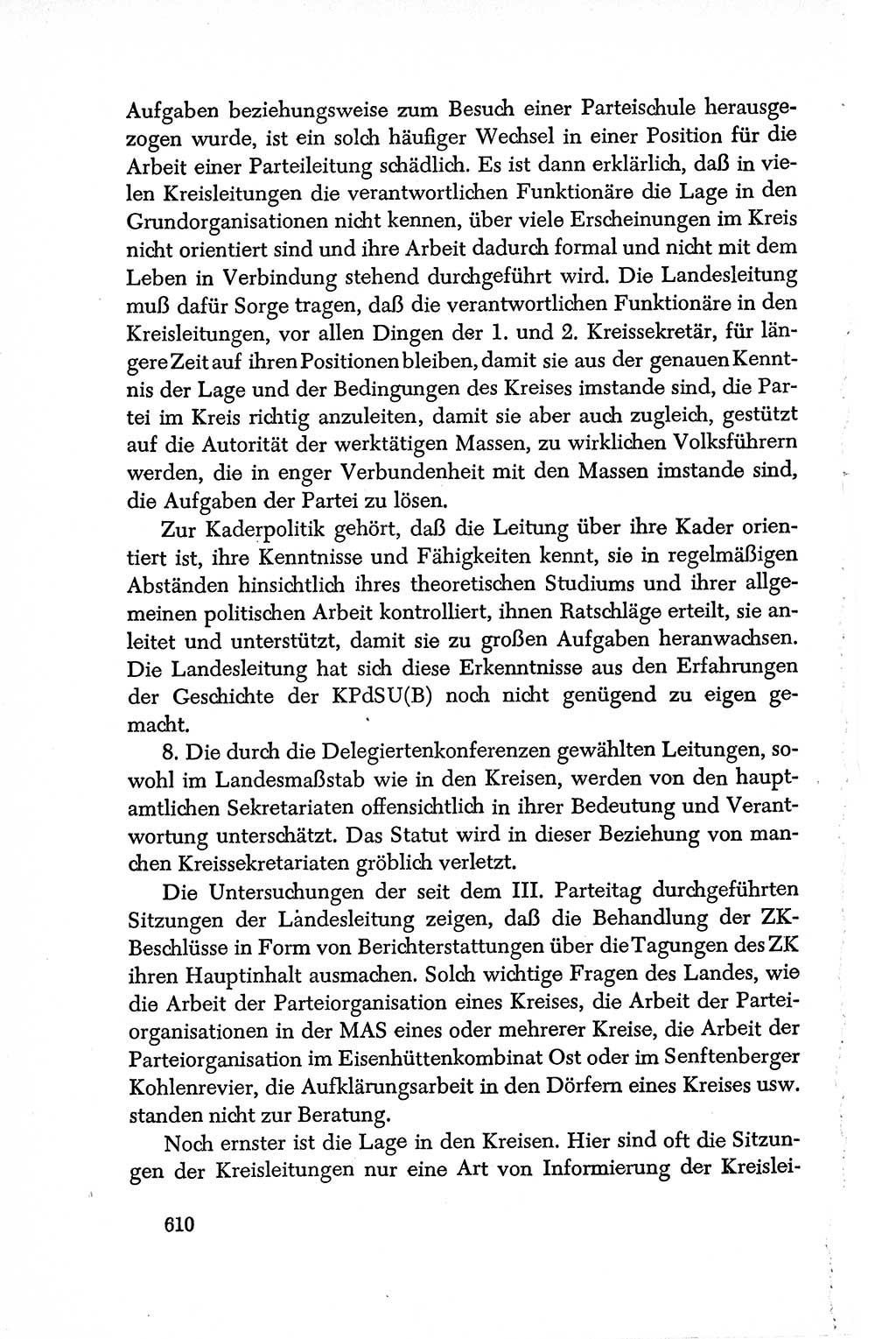 Dokumente der Sozialistischen Einheitspartei Deutschlands (SED) [Deutsche Demokratische Republik (DDR)] 1950-1952, Seite 610 (Dok. SED DDR 1950-1952, S. 610)