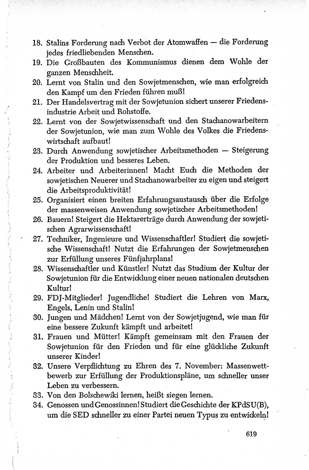 Dokumente der Sozialistischen Einheitspartei Deutschlands (SED) [Deutsche Demokratische Republik (DDR)] 1950-1952, Seite 619 (Dok. SED DDR 1950-1952, S. 619)