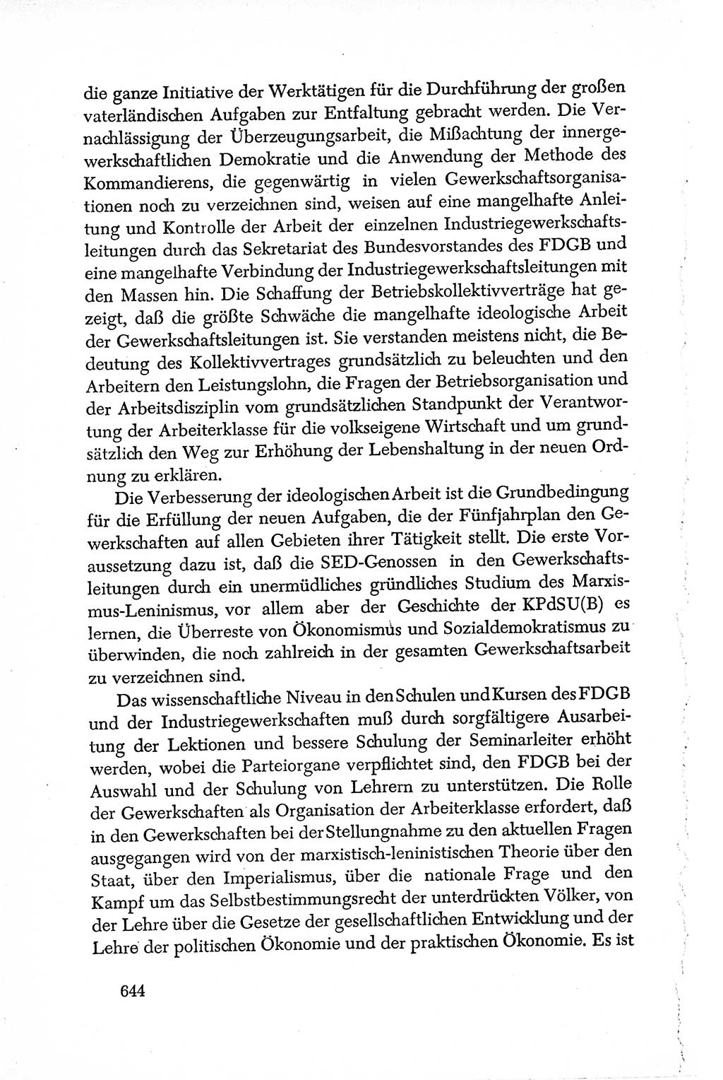 Dokumente der Sozialistischen Einheitspartei Deutschlands (SED) [Deutsche Demokratische Republik (DDR)] 1950-1952, Seite 644 (Dok. SED DDR 1950-1952, S. 644)