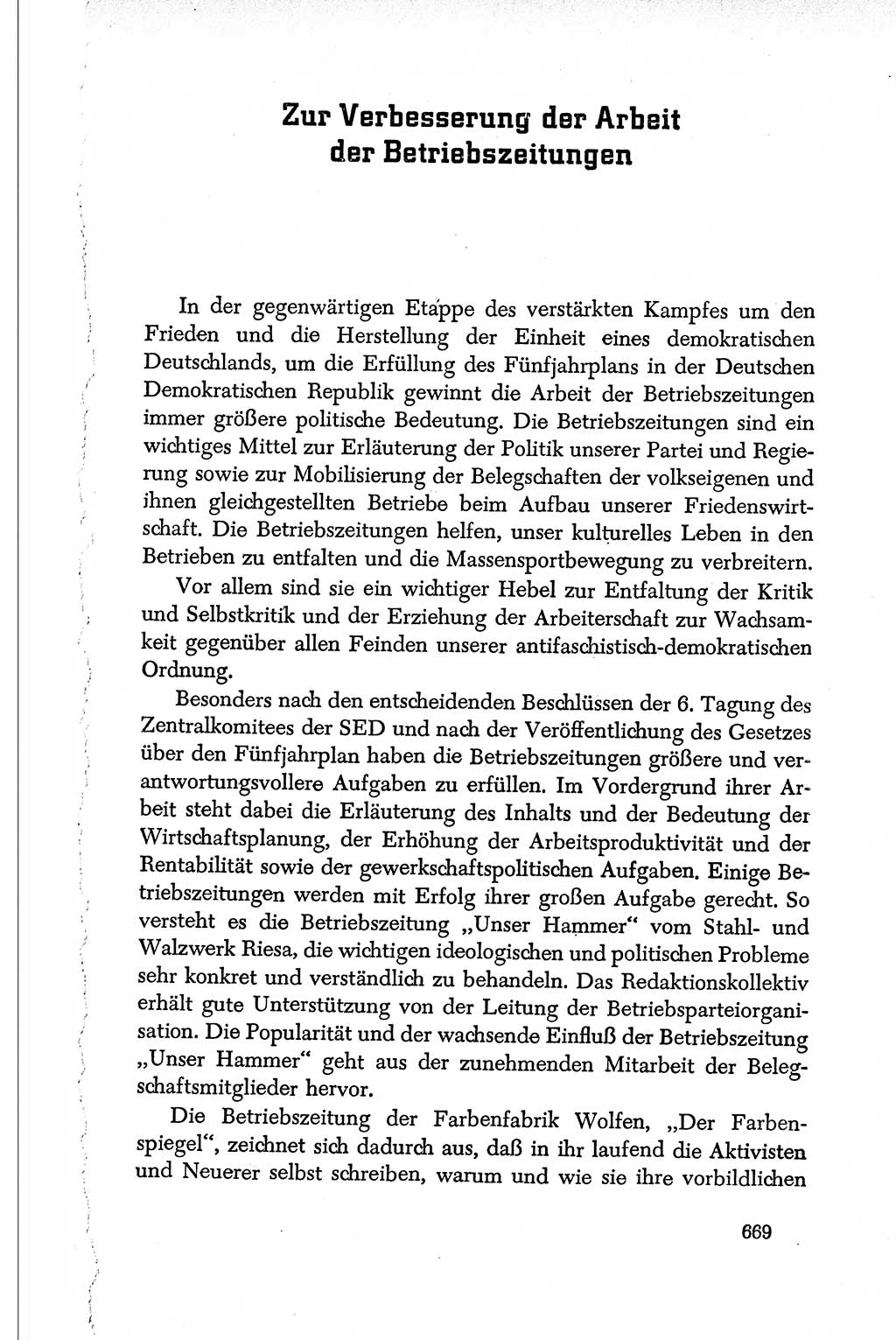 Dokumente der Sozialistischen Einheitspartei Deutschlands (SED) [Deutsche Demokratische Republik (DDR)] 1950-1952, Seite 669 (Dok. SED DDR 1950-1952, S. 669)