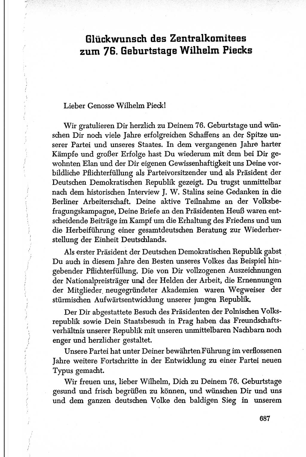 Dokumente der Sozialistischen Einheitspartei Deutschlands (SED) [Deutsche Demokratische Republik (DDR)] 1950-1952, Seite 687 (Dok. SED DDR 1950-1952, S. 687)