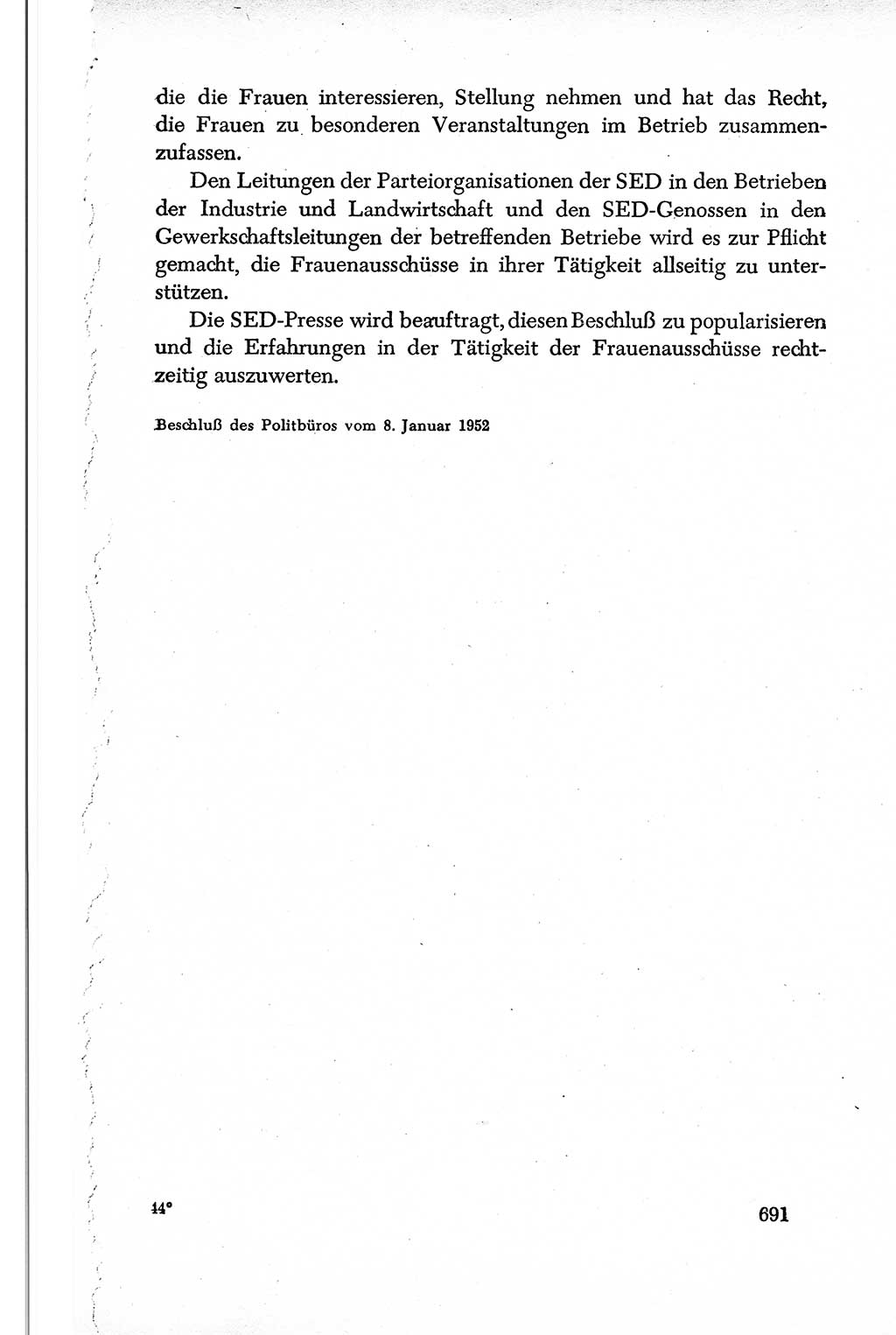 Dokumente der Sozialistischen Einheitspartei Deutschlands (SED) [Deutsche Demokratische Republik (DDR)] 1950-1952, Seite 691 (Dok. SED DDR 1950-1952, S. 691)