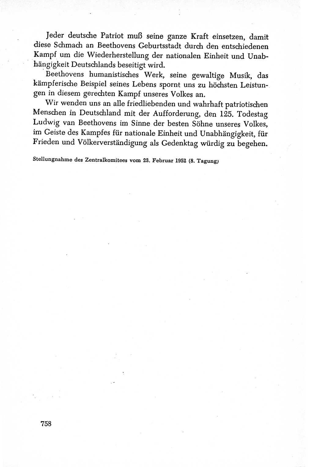 Dokumente der Sozialistischen Einheitspartei Deutschlands (SED) [Deutsche Demokratische Republik (DDR)] 1950-1952, Seite 758 (Dok. SED DDR 1950-1952, S. 758)