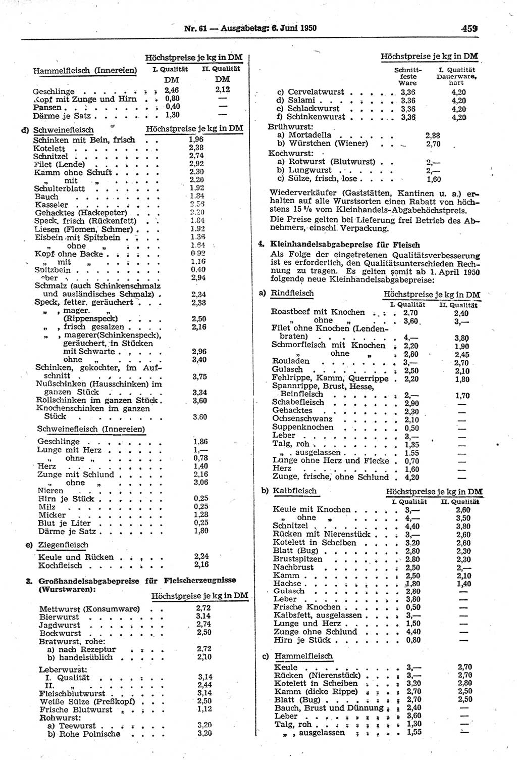 Gesetzblatt (GBl.) der Deutschen Demokratischen Republik (DDR) 1950, Seite 459 (GBl. DDR 1950, S. 459)