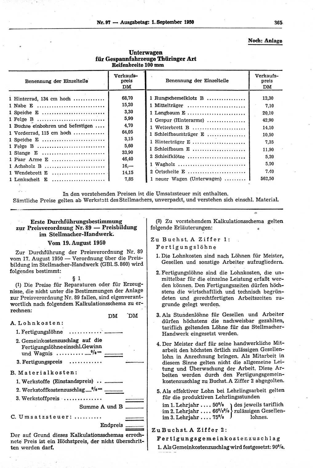 Gesetzblatt (GBl.) der Deutschen Demokratischen Republik (DDR) 1950, Seite 865 (GBl. DDR 1950, S. 865)