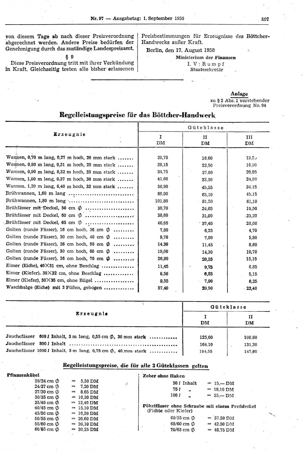 Gesetzblatt (GBl.) der Deutschen Demokratischen Republik (DDR) 1950, Seite 897 (GBl. DDR 1950, S. 897)