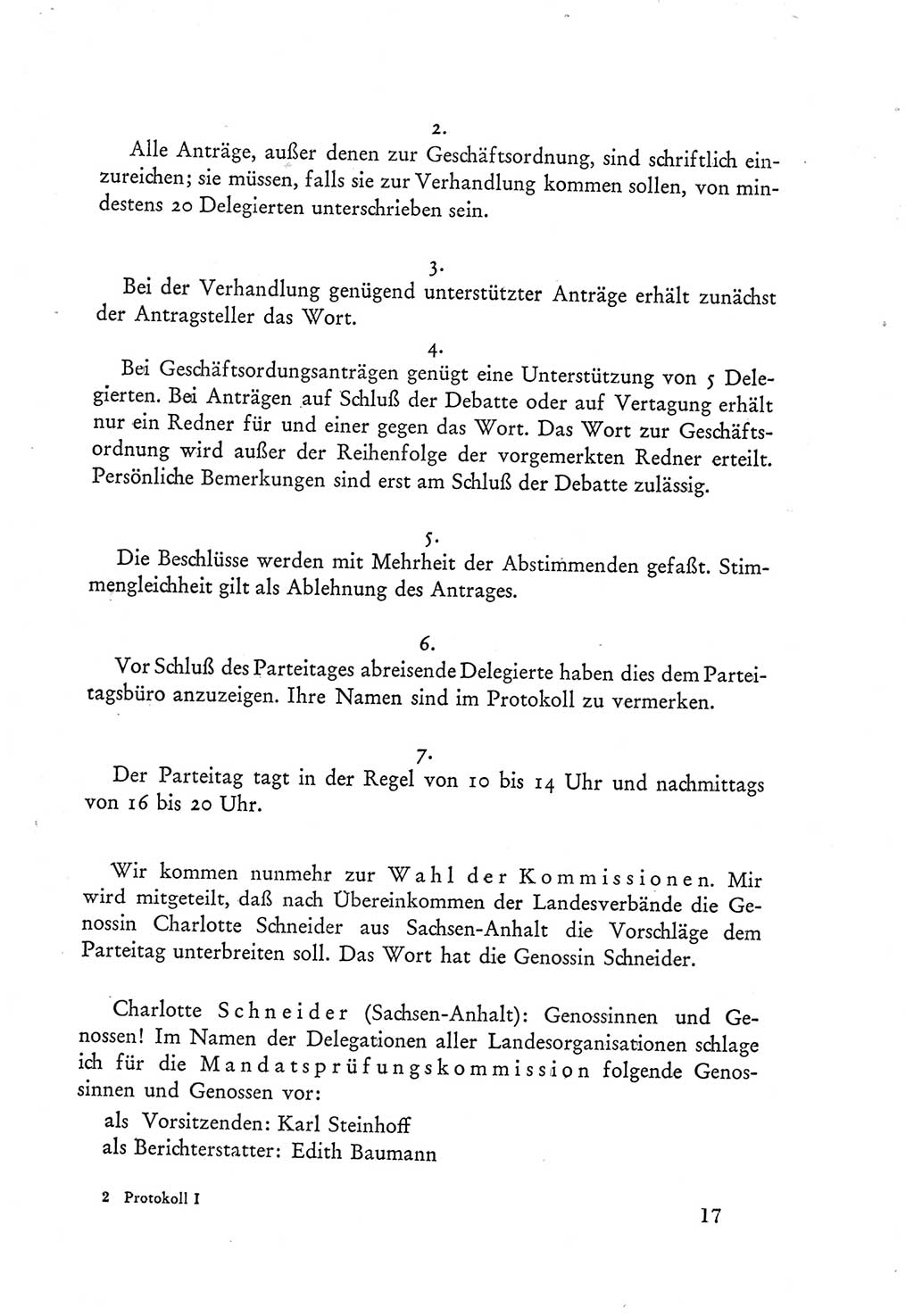 Protokoll der Verhandlungen des Ⅲ. Parteitages der Sozialistischen Einheitspartei Deutschlands (SED) [Deutsche Demokratische Republik (DDR)] 1950, Band 1, Seite 17 (Prot. Verh. Ⅲ. PT SED DDR 1950, Bd. 1, S. 17)