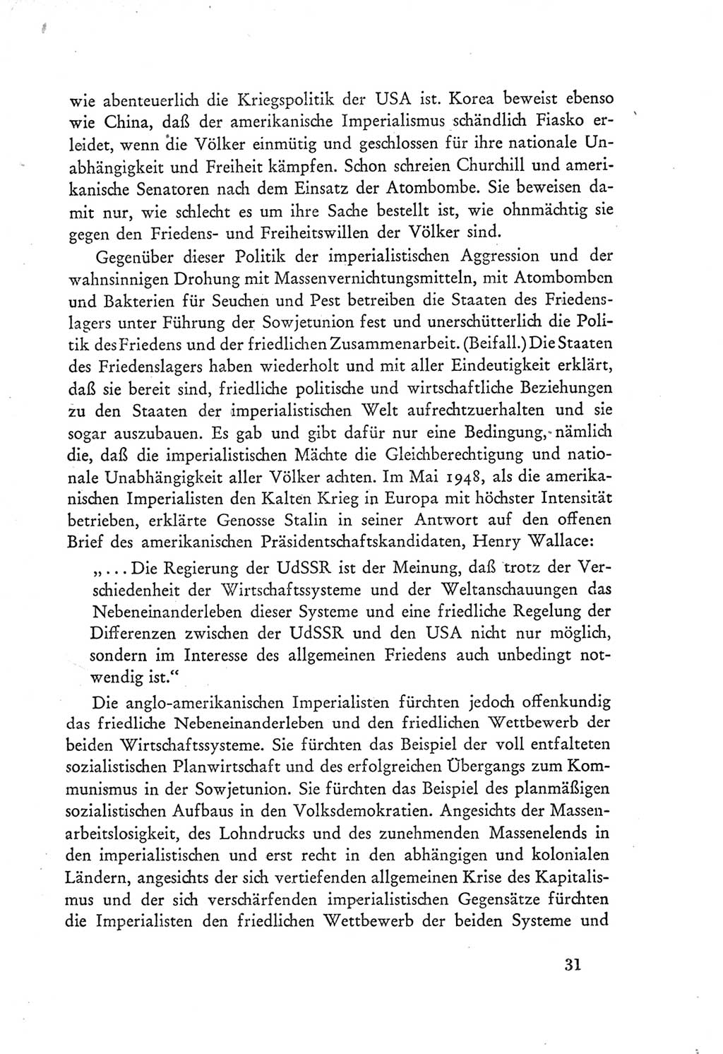 Protokoll der Verhandlungen des Ⅲ. Parteitages der Sozialistischen Einheitspartei Deutschlands (SED) [Deutsche Demokratische Republik (DDR)] 1950, Band 1, Seite 31 (Prot. Verh. Ⅲ. PT SED DDR 1950, Bd. 1, S. 31)