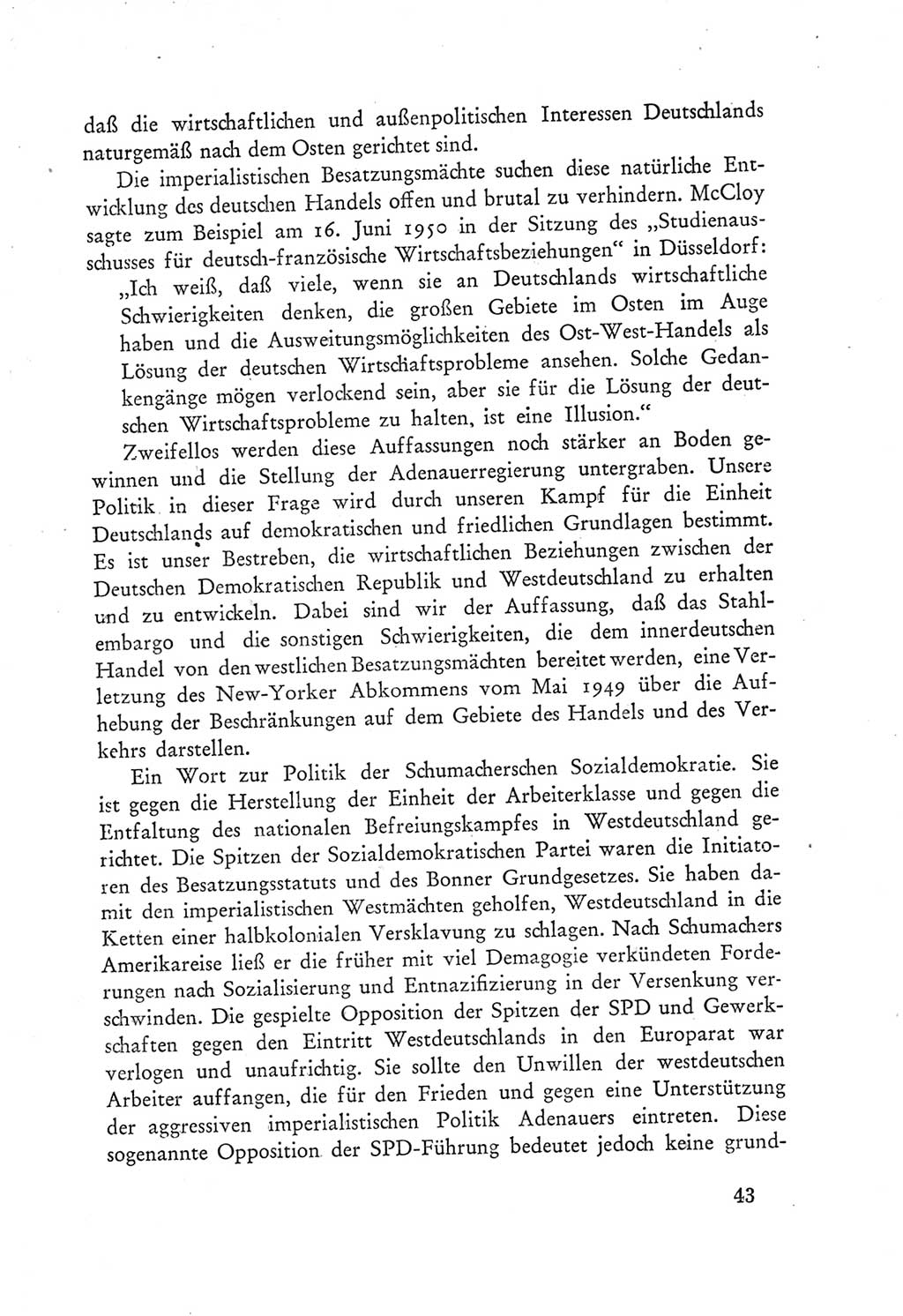 Protokoll der Verhandlungen des Ⅲ. Parteitages der Sozialistischen Einheitspartei Deutschlands (SED) [Deutsche Demokratische Republik (DDR)] 1950, Band 1, Seite 43 (Prot. Verh. Ⅲ. PT SED DDR 1950, Bd. 1, S. 43)