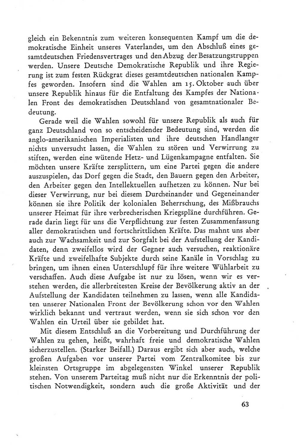 Protokoll der Verhandlungen des Ⅲ. Parteitages der Sozialistischen Einheitspartei Deutschlands (SED) [Deutsche Demokratische Republik (DDR)] 1950, Band 1, Seite 63 (Prot. Verh. Ⅲ. PT SED DDR 1950, Bd. 1, S. 63)