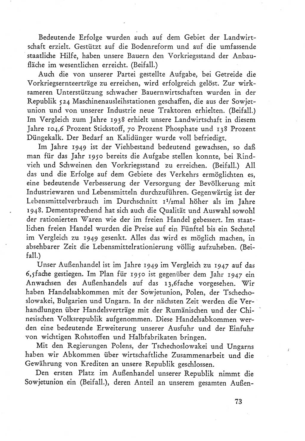 Protokoll der Verhandlungen des Ⅲ. Parteitages der Sozialistischen Einheitspartei Deutschlands (SED) [Deutsche Demokratische Republik (DDR)] 1950, Band 1, Seite 73 (Prot. Verh. Ⅲ. PT SED DDR 1950, Bd. 1, S. 73)