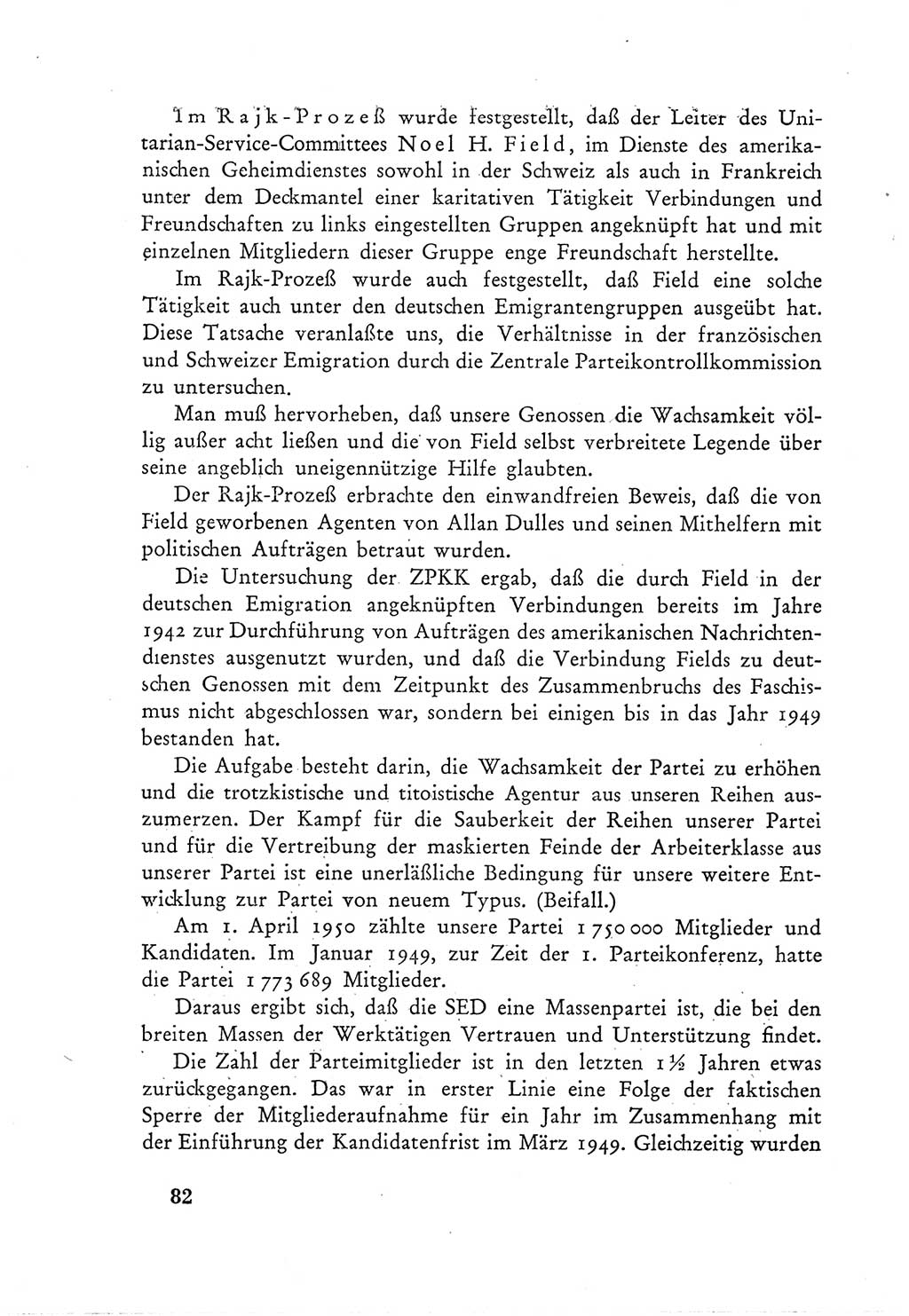 Protokoll der Verhandlungen des Ⅲ. Parteitages der Sozialistischen Einheitspartei Deutschlands (SED) [Deutsche Demokratische Republik (DDR)] 1950, Band 1, Seite 82 (Prot. Verh. Ⅲ. PT SED DDR 1950, Bd. 1, S. 82)