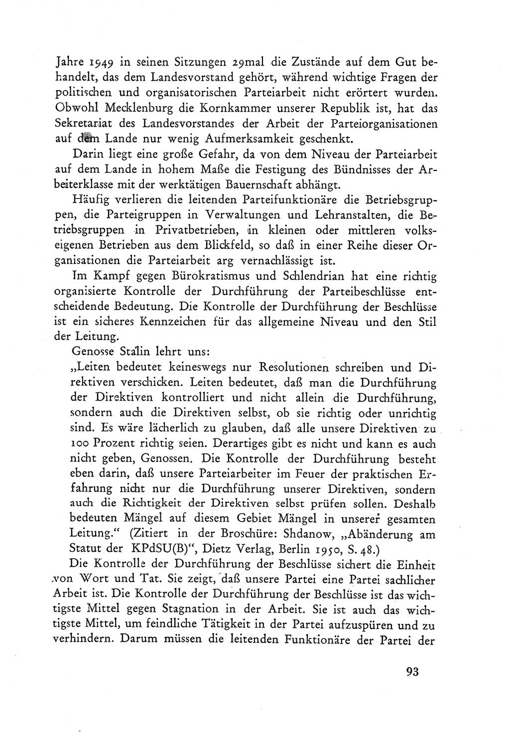 Protokoll der Verhandlungen des Ⅲ. Parteitages der Sozialistischen Einheitspartei Deutschlands (SED) [Deutsche Demokratische Republik (DDR)] 1950, Band 1, Seite 93 (Prot. Verh. Ⅲ. PT SED DDR 1950, Bd. 1, S. 93)