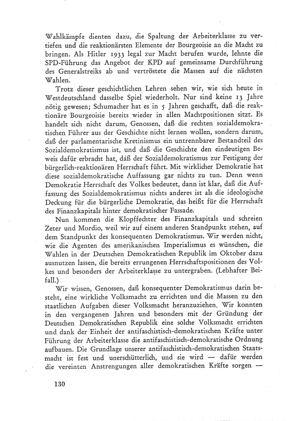 Protokoll der Verhandlungen des Ⅲ. Parteitages der Sozialistischen Einheitspartei Deutschlands (SED) [Deutsche Demokratische Republik (DDR)] 1950, Band 1, Seite 130 (Prot. Verh. Ⅲ. PT SED DDR 1950, Bd. 1, S. 130)