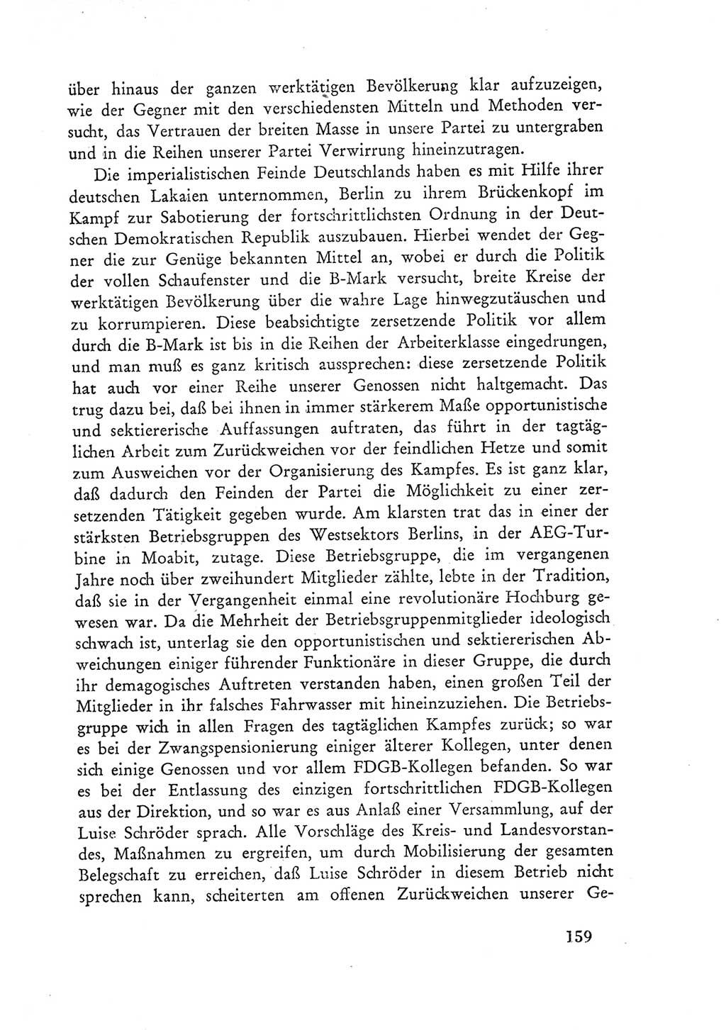 Protokoll der Verhandlungen des Ⅲ. Parteitages der Sozialistischen Einheitspartei Deutschlands (SED) [Deutsche Demokratische Republik (DDR)] 1950, Band 1, Seite 159 (Prot. Verh. Ⅲ. PT SED DDR 1950, Bd. 1, S. 159)