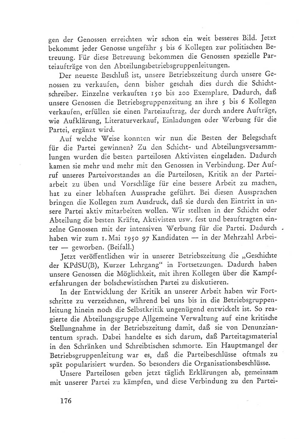 Protokoll der Verhandlungen des Ⅲ. Parteitages der Sozialistischen Einheitspartei Deutschlands (SED) [Deutsche Demokratische Republik (DDR)] 1950, Band 1, Seite 176 (Prot. Verh. Ⅲ. PT SED DDR 1950, Bd. 1, S. 176)