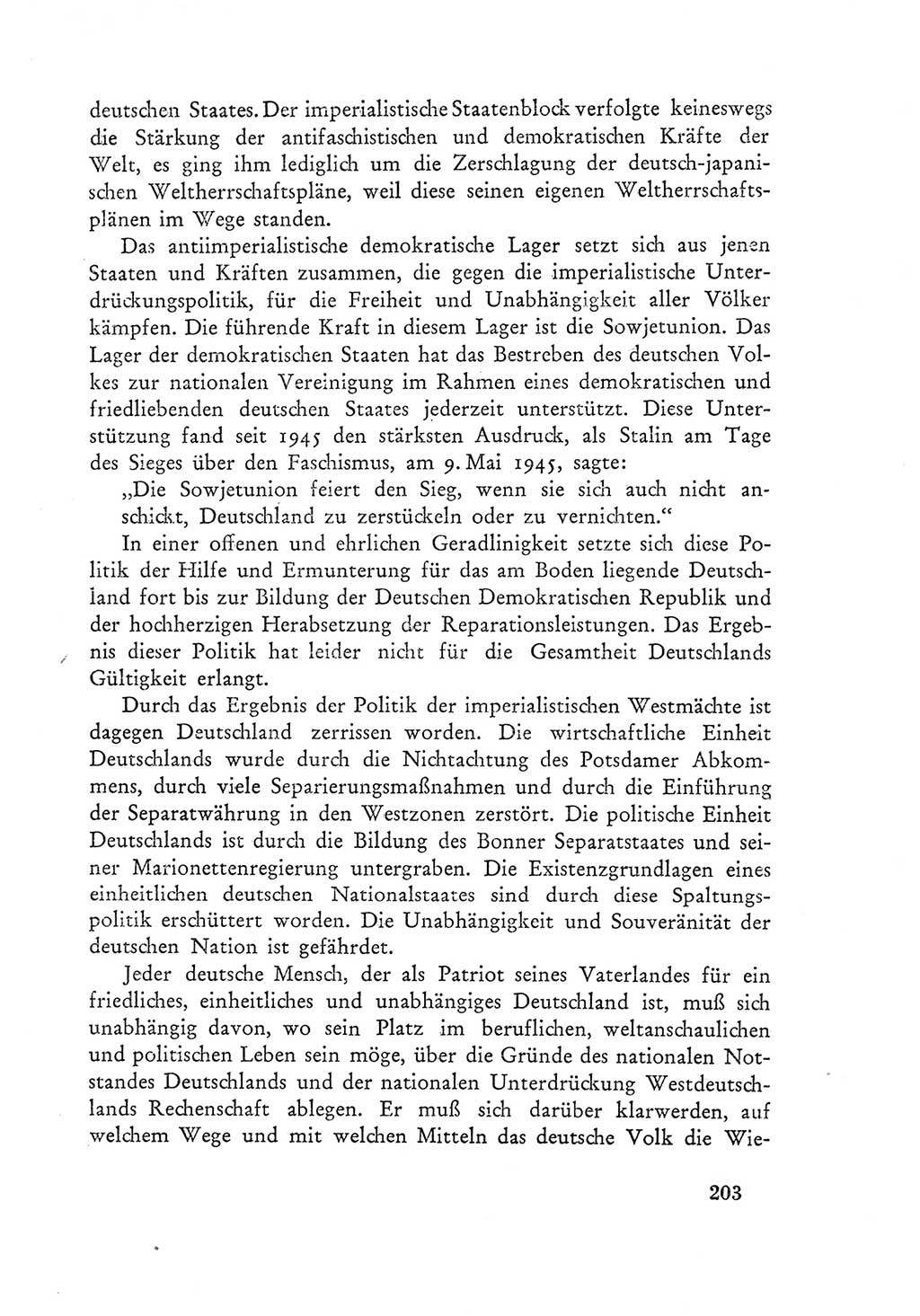 Protokoll der Verhandlungen des Ⅲ. Parteitages der Sozialistischen Einheitspartei Deutschlands (SED) [Deutsche Demokratische Republik (DDR)] 1950, Band 1, Seite 203 (Prot. Verh. Ⅲ. PT SED DDR 1950, Bd. 1, S. 203)