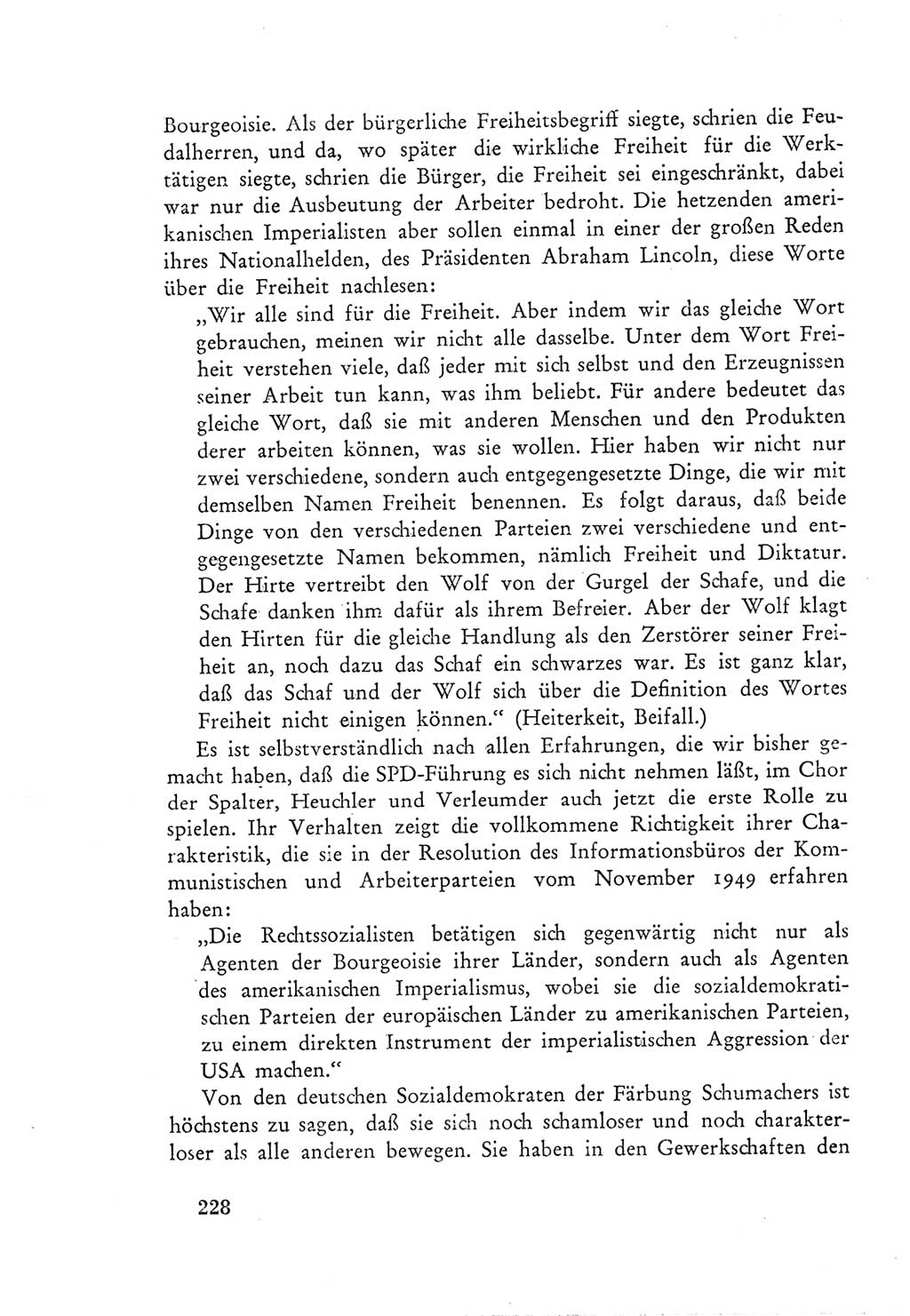 Protokoll der Verhandlungen des Ⅲ. Parteitages der Sozialistischen Einheitspartei Deutschlands (SED) [Deutsche Demokratische Republik (DDR)] 1950, Band 1, Seite 228 (Prot. Verh. Ⅲ. PT SED DDR 1950, Bd. 1, S. 228)