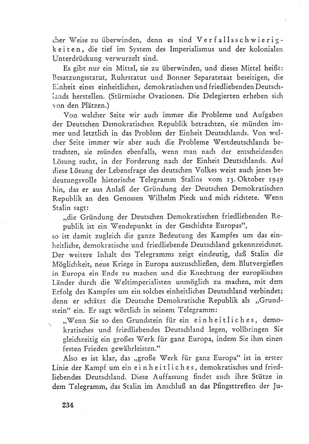 Protokoll der Verhandlungen des Ⅲ. Parteitages der Sozialistischen Einheitspartei Deutschlands (SED) [Deutsche Demokratische Republik (DDR)] 1950, Band 1, Seite 234 (Prot. Verh. Ⅲ. PT SED DDR 1950, Bd. 1, S. 234)