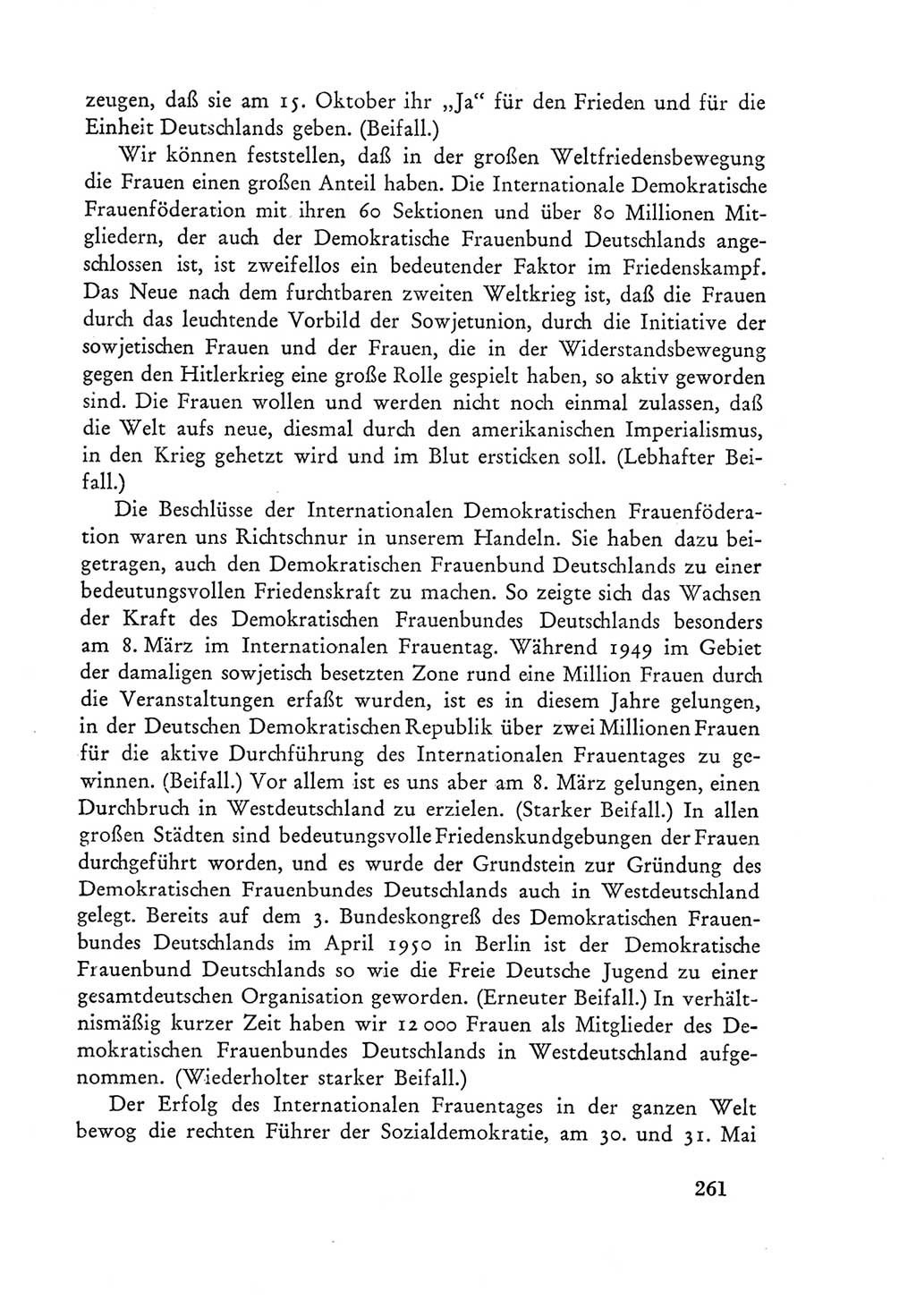 Protokoll der Verhandlungen des Ⅲ. Parteitages der Sozialistischen Einheitspartei Deutschlands (SED) [Deutsche Demokratische Republik (DDR)] 1950, Band 1, Seite 261 (Prot. Verh. Ⅲ. PT SED DDR 1950, Bd. 1, S. 261)