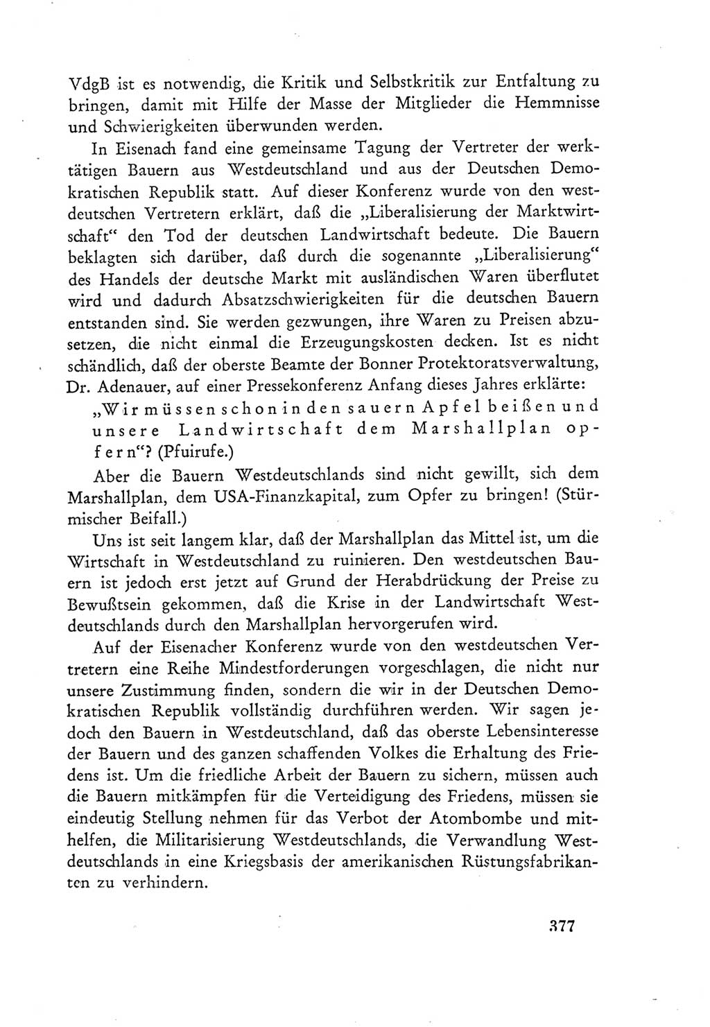 Protokoll der Verhandlungen des Ⅲ. Parteitages der Sozialistischen Einheitspartei Deutschlands (SED) [Deutsche Demokratische Republik (DDR)] 1950, Band 1, Seite 377 (Prot. Verh. Ⅲ. PT SED DDR 1950, Bd. 1, S. 377)