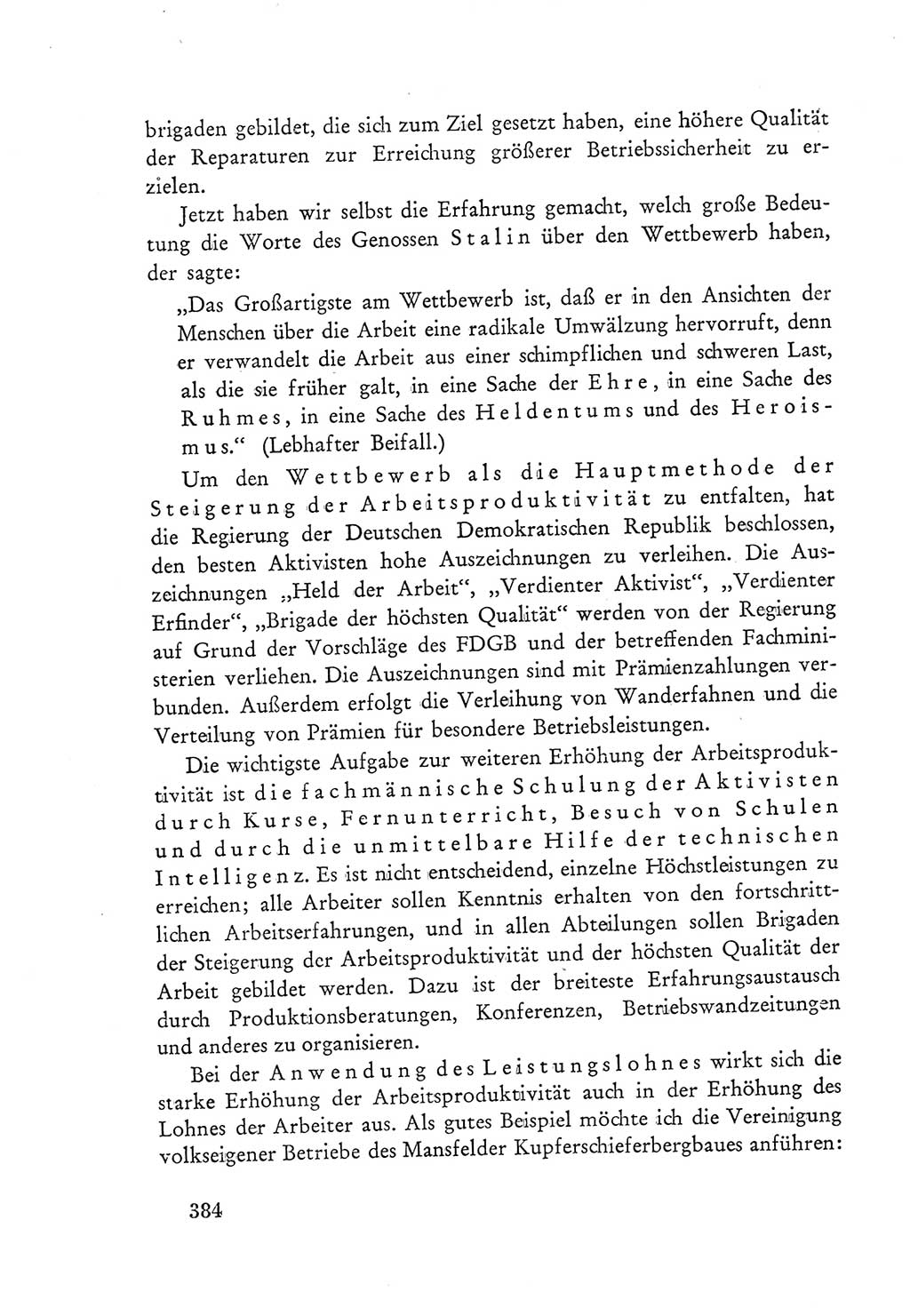 Protokoll der Verhandlungen des Ⅲ. Parteitages der Sozialistischen Einheitspartei Deutschlands (SED) [Deutsche Demokratische Republik (DDR)] 1950, Band 1, Seite 384 (Prot. Verh. Ⅲ. PT SED DDR 1950, Bd. 1, S. 384)