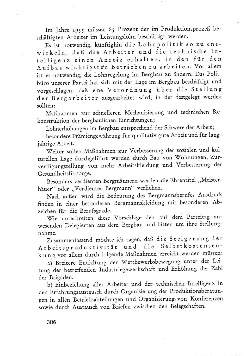 Protokoll der Verhandlungen des Ⅲ. Parteitages der Sozialistischen Einheitspartei Deutschlands (SED) [Deutsche Demokratische Republik (DDR)] 1950, Band 1, Seite 386 (Prot. Verh. Ⅲ. PT SED DDR 1950, Bd. 1, S. 386)