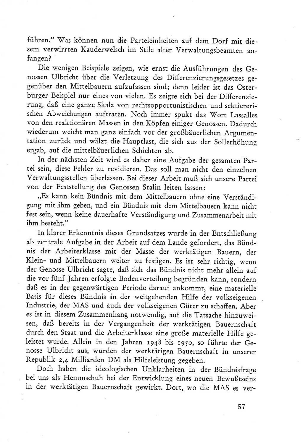 Protokoll der Verhandlungen des Ⅲ. Parteitages der Sozialistischen Einheitspartei Deutschlands (SED) [Deutsche Demokratische Republik (DDR)] 1950, Band 2, Seite 57 (Prot. Verh. Ⅲ. PT SED DDR 1950, Bd. 2, S. 57)