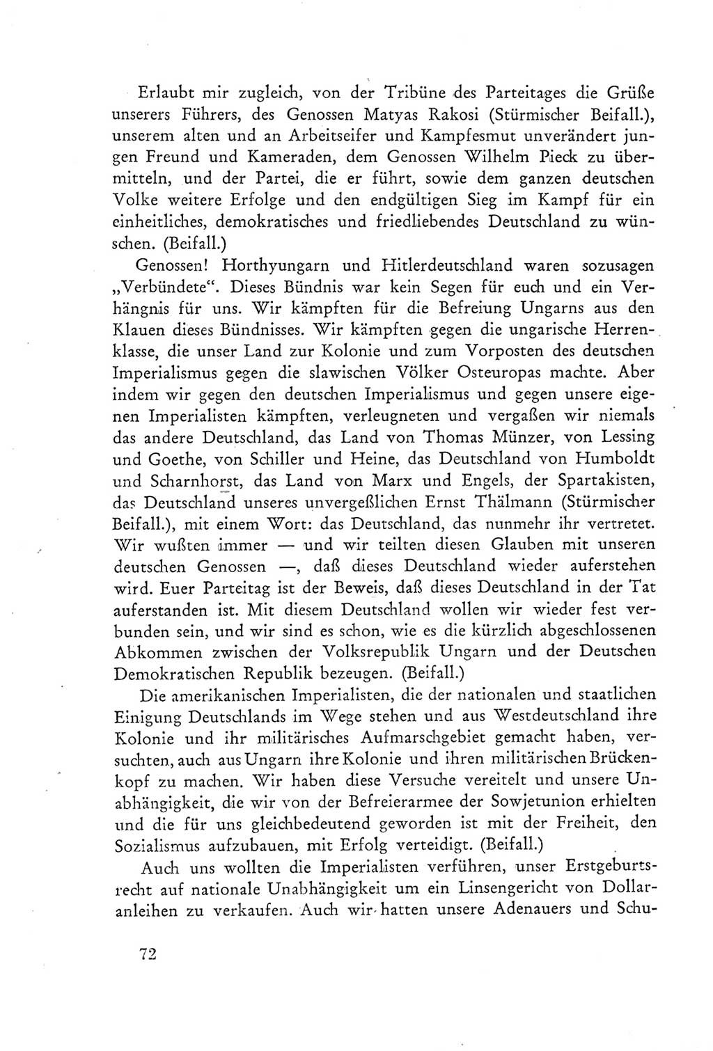 Protokoll der Verhandlungen des Ⅲ. Parteitages der Sozialistischen Einheitspartei Deutschlands (SED) [Deutsche Demokratische Republik (DDR)] 1950, Band 2, Seite 72 (Prot. Verh. Ⅲ. PT SED DDR 1950, Bd. 2, S. 72)